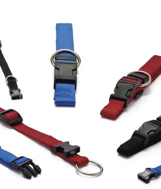 Nylon halsband verstelbaar 30-45 X 15 Rood