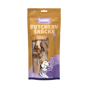 Braaaf Hondensnack Butchery Rabbit Ears with Hair 80 gram