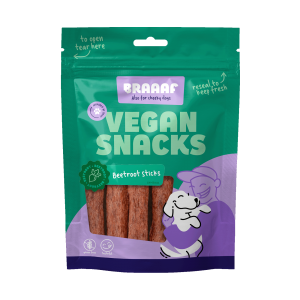 Braaaf Hondensnack Vegan Beetrootstick 12 cm 80 gram
