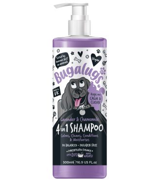 Bugalugs 4 in 1 Lavender&Chamomile Dog Shampoo  Bottle with Pump 500 ml