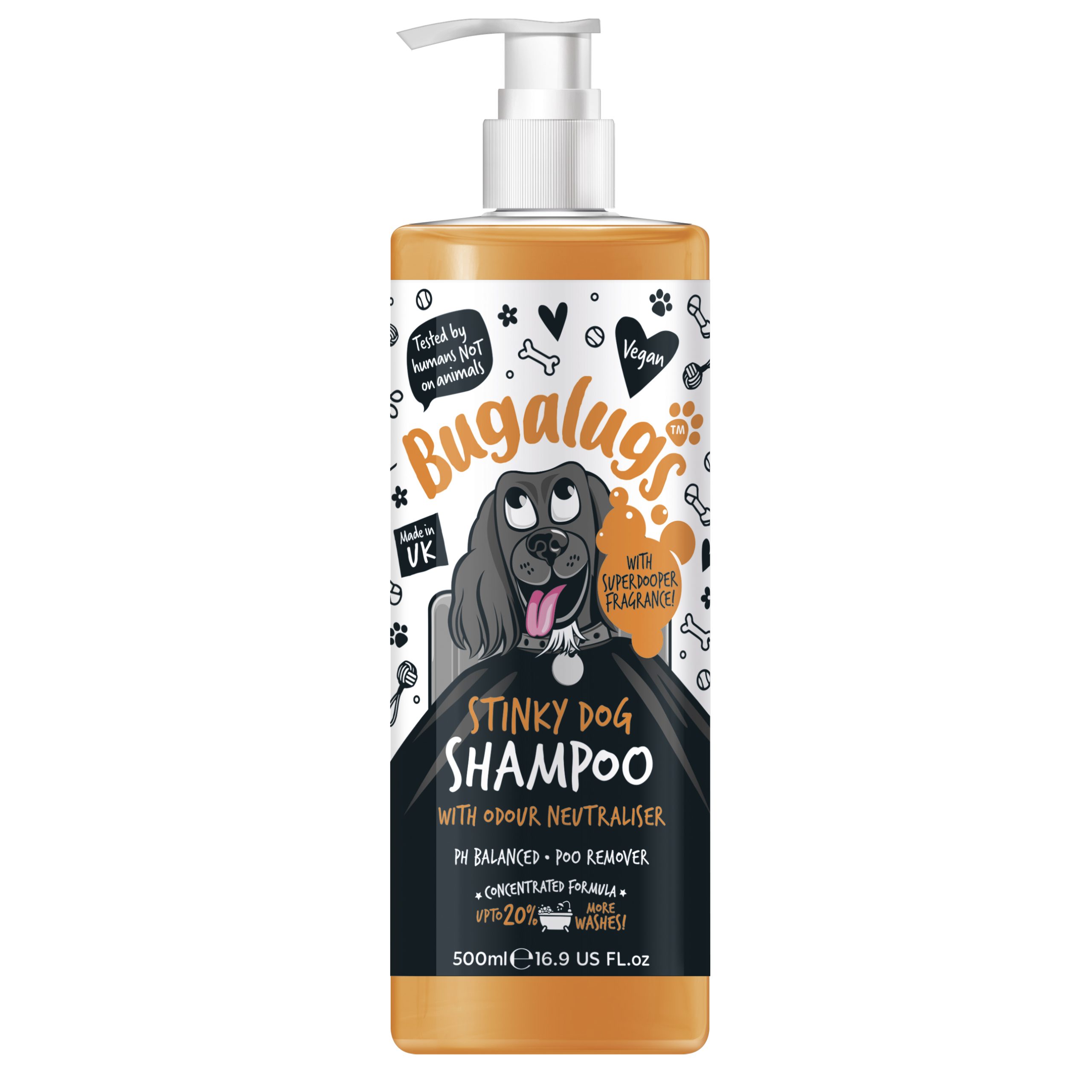Bugalugs Stinky Dog Shampoo Bottle with Pump 500 ml