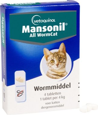 Mansonil All Worm Cat Ellipsoid 4 tabletten