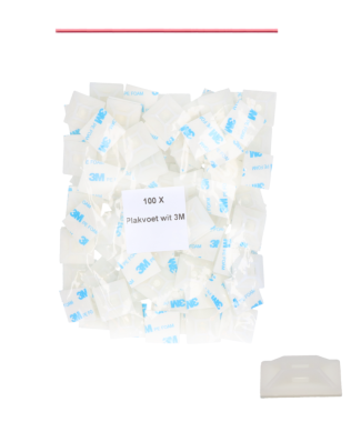 Plakvoet 3M transparant t.b.v. bevestigingsdraad (100 st)