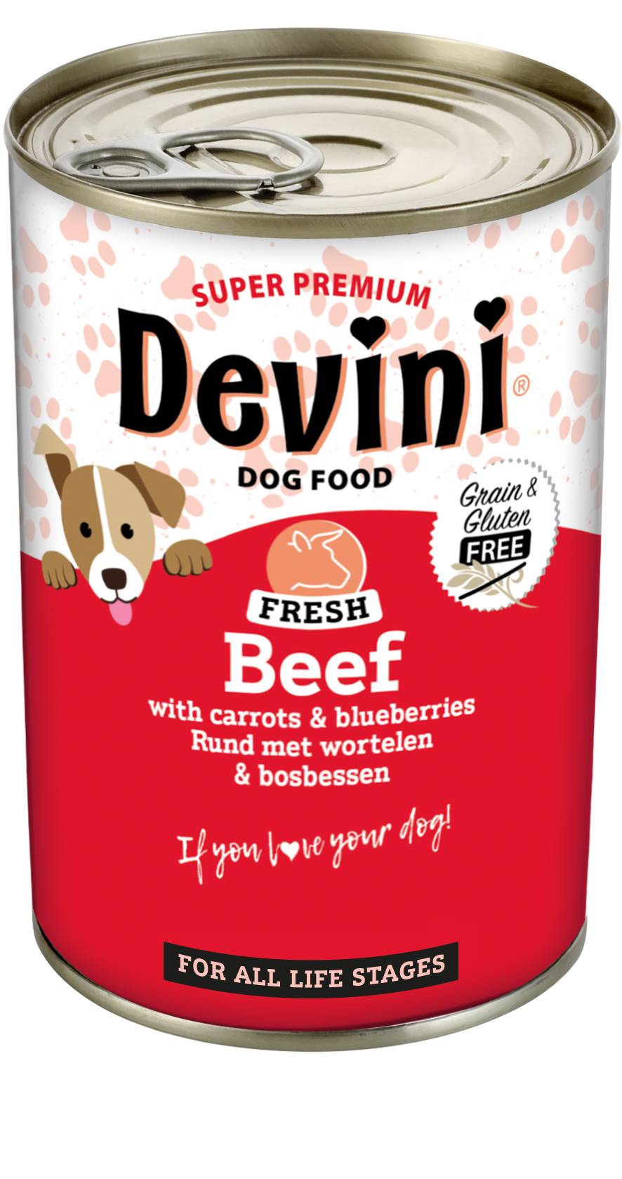 Devini Dog Grain Free Beef Natvoer 400 gram