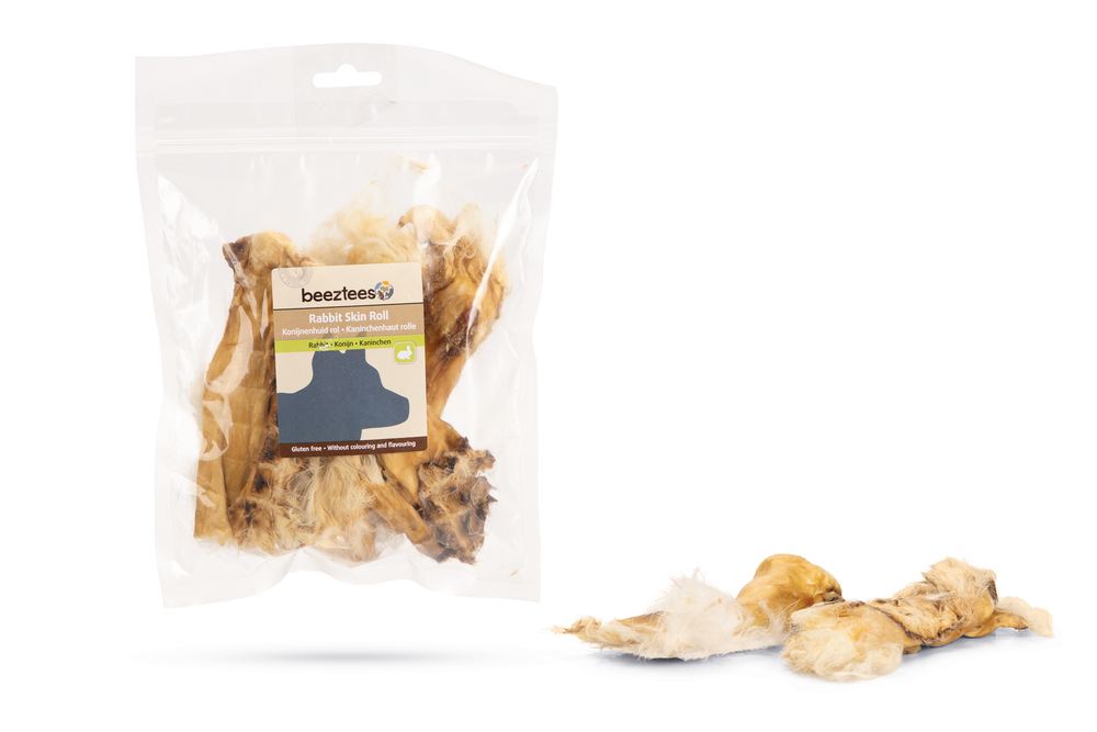 Beeztees Konijnenhuid Rol met Haar 100 gram