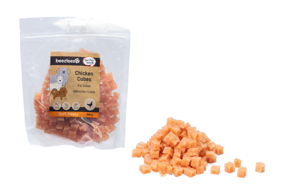 Beeztees Hondensnack Kip Cubes 400 gram