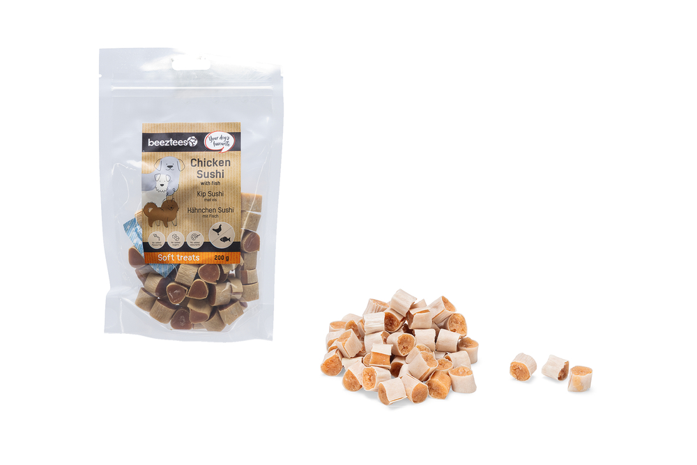 Beeztees Hondensnack Kip Sushi met Vis 400 gram