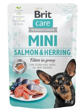 Brit Care Pouch Mini Salmon&Herring in gravy 85 gram