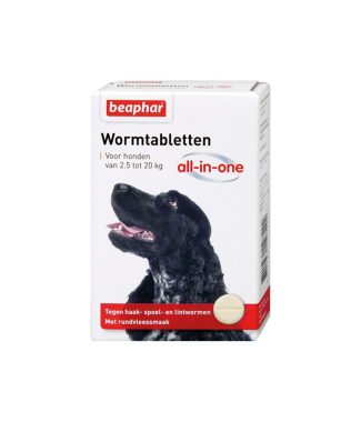Beaphar wormtabletten hond 2,5 tot 20 kg 2 tabletten
