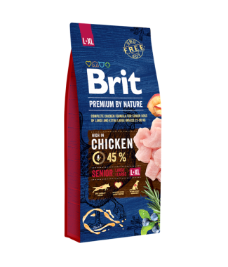 Brit Premium by Nature hondenvoer Senior L/XL 15 kg