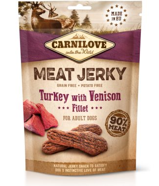 Carnilove Grain Free hondensnack Meat Jerky Turkey with Venison 100 gram