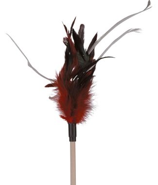 Petlando kattenhengel met veren 40 cm (kleur: assorti)