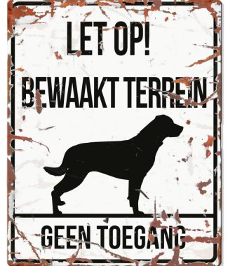 D&D Waakbord Rottweiler Bewaakt terrein Wit
