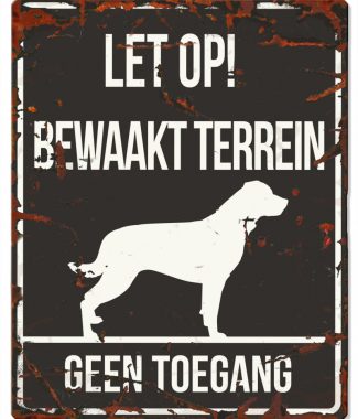 D&D Waakbord Rottweiler Bewaakt terrein Zwart