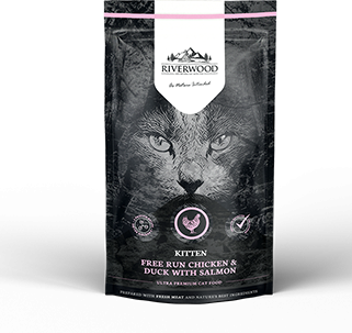 Riverwood Kitten Chicken, Duck with Salmon 300 gram 1 + 1 GRATIS