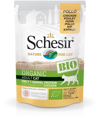 Schesir Biologisch kattenvoer Adult Chicken Pouch 85 gram