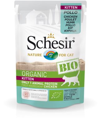 Schesir Biologisch kattenvoer Kitten Chicken Pouch 85 gram