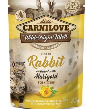Carnilove - Pouch Konijn verrijkt met Goudsbloem, Kitten