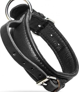 Eco Lederen halsband - Met handvat - 40mm x 50cm