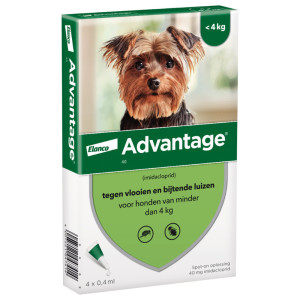 Advantage Nr. 40 vlooienmiddel (tot 4kg) hond 1 verpakking