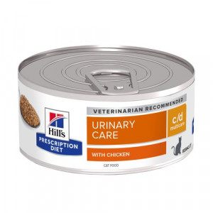 Hill's Prescription Diet C/D Multicare Urinary Care nat kattenvoer met kip blik 1 tray (24 x 156 g)